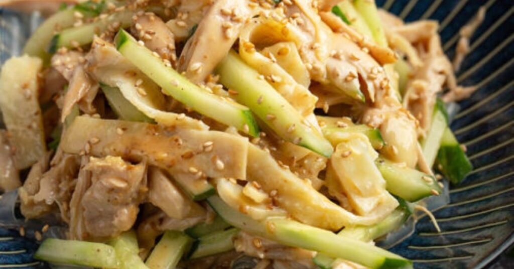 Korean Shredded Chicken with cucumber