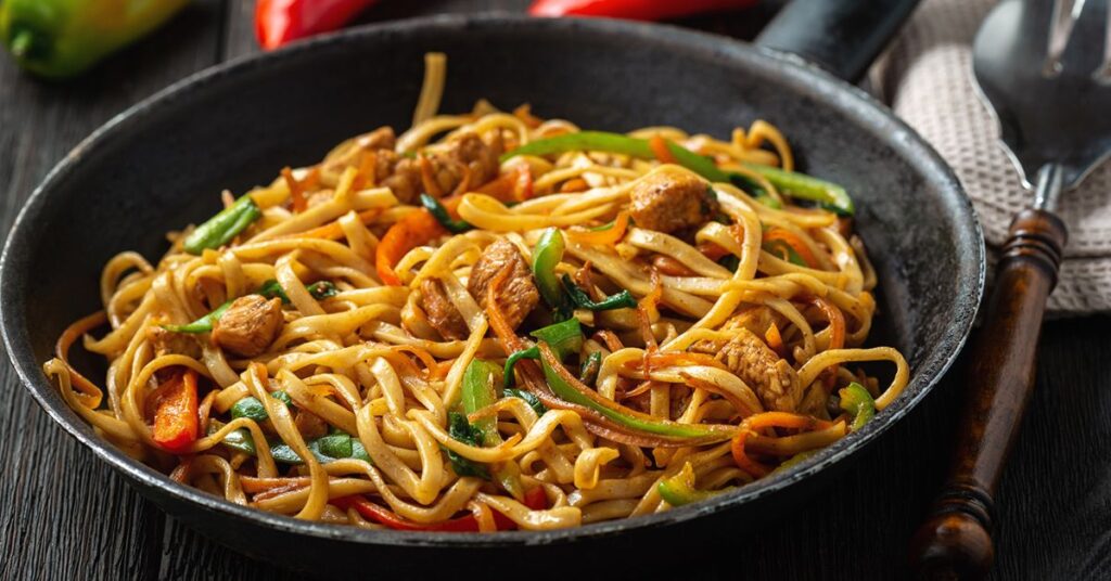 Spicy Chicken Noodle Stir Fry